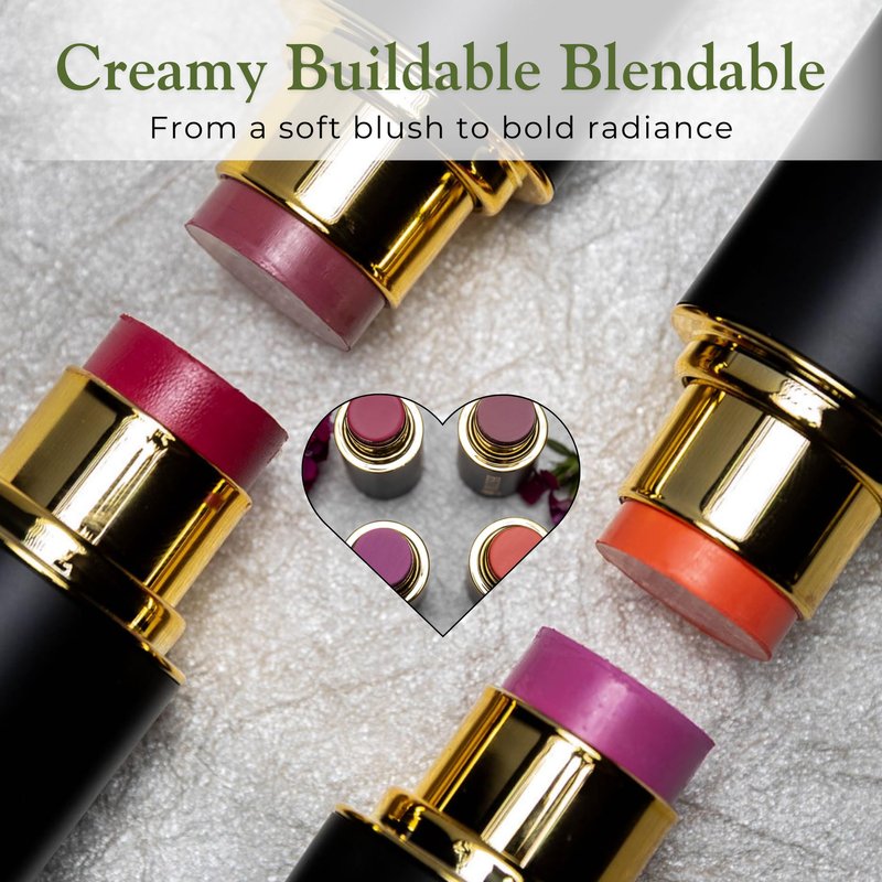Cream Blush Stick by Phoenix Beauty – 3-in-1 Cheek, Lip & Eye Color | High Pigment, Hydrating Formula with Shea Butter & Hyaluronic Acid | Multi-Use Makeup Stick for Dewy Skin (Wild Rose, Regular)