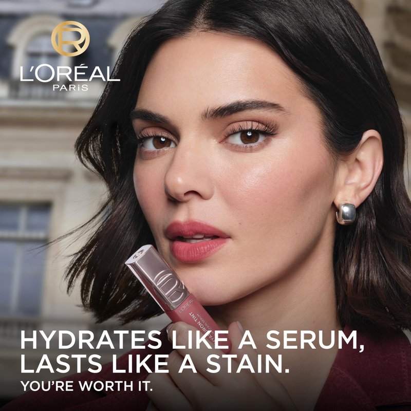 L'Oreal Paris Hyaluron Tint Lip Stain Serum, Long Lasting, Hydrating Lip Makeup Infused with Hyaluronic Acid, 640 Tea Time (Corally Brown Nude)