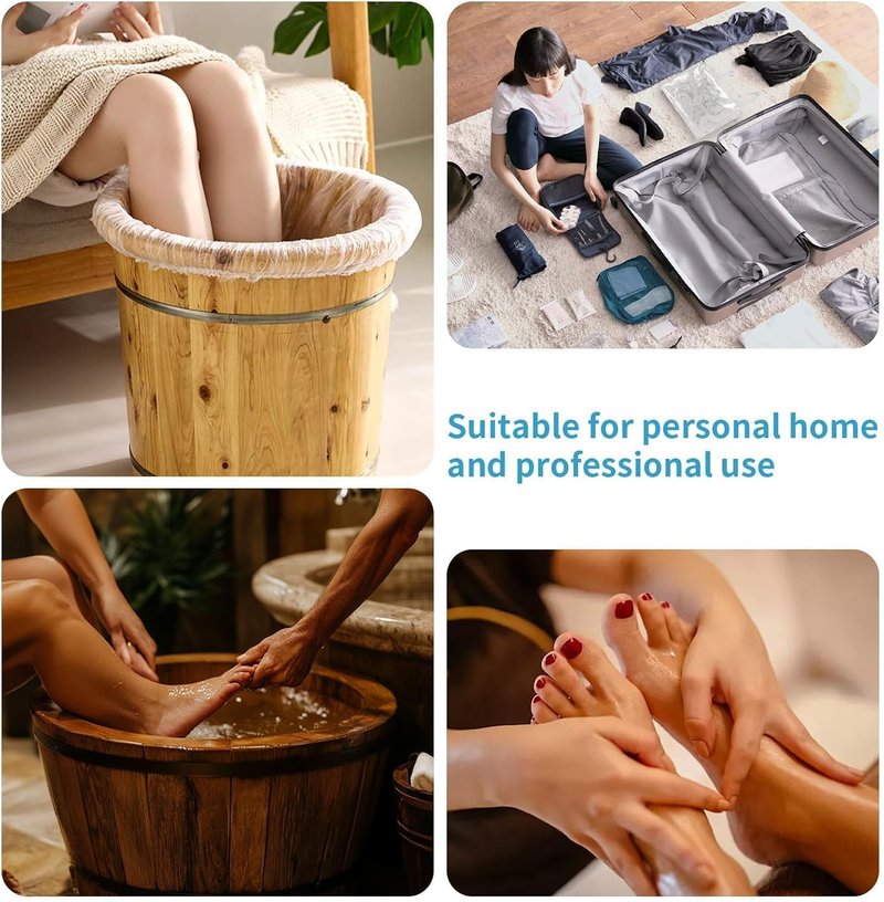 25PCS Disposable Pedicure Liners by Skiennix - Plastic Foot Soak Covers for Spa & Footbath