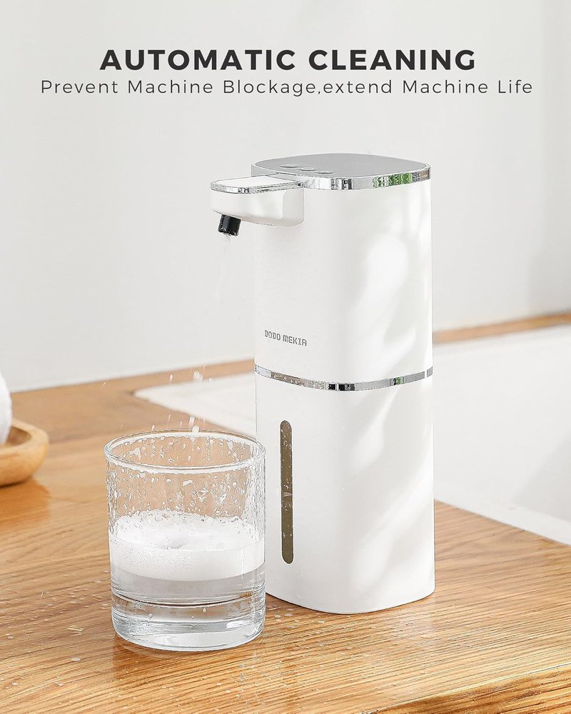 Skiennix Automatic Foaming Soap Dispenser - 400ml USB Rechargeable, Touchless & Waterproof for Kitchen/Bathroom
