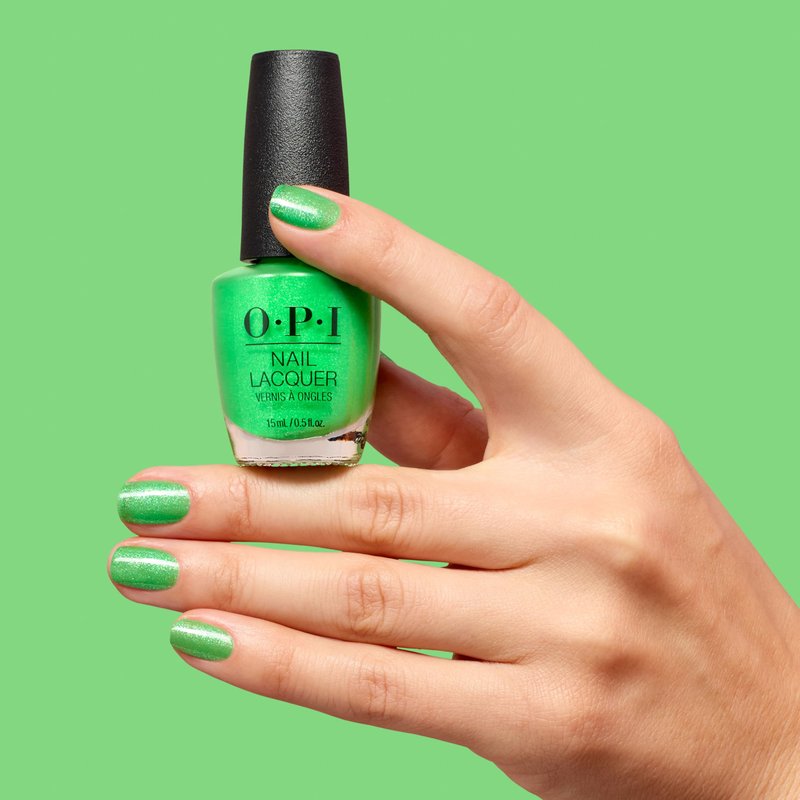 OPI Nail Lacquer Lime of My Life | Semi-Sheer Neon Lime Green with Silver Shimmer Chip Resistant Nail Polish | Trip to the Brite Side | Summer 2026 Collection
