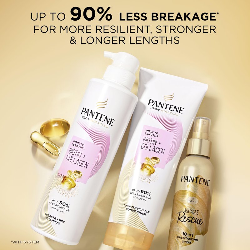 Pantene Pro-V Miracles Infinite Lengths Biotin + Collagen Sulfate-Free Shampoo 13.5 FL OZ