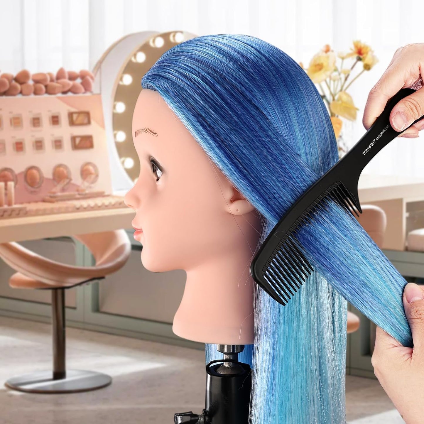 TopDirect 29" Hair Mannequin Head - Synthetic Hair Doll for Cosmetology Styling & Braiding Practice