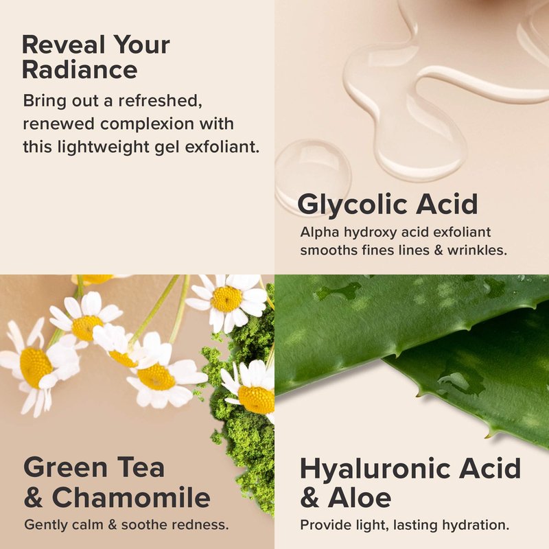 Paula's Choice SKIN PERFECTING 8% AHA Exfoliant, Gel Exfoliant with Glycolic Acid Chamomile & Green Tea, Leave On Gentle Face Exfoliator for All Skin Types, Fragrance- Free, 3.3oz