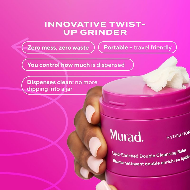 Murad Lipid-Enriched Double Cleansing Balm - Hydrating Balm-to-Oil Makeup Remover | 1.7 Fl Oz
