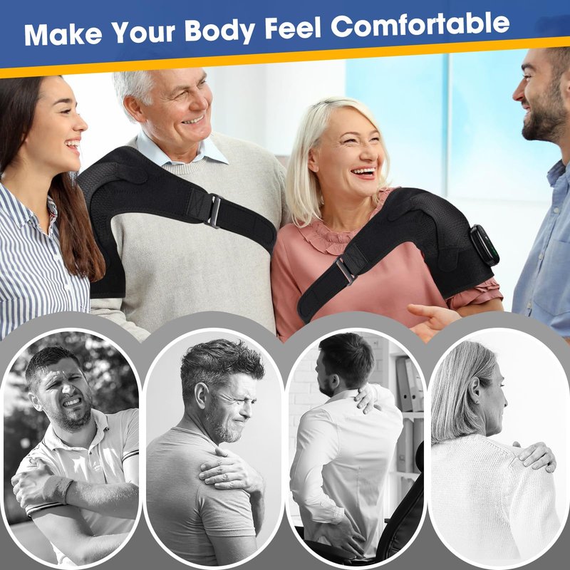 Cordless Shoulder Heating Pad with Massage, FSA Eligible Items List, Heated Shoulder Wrap Massager for Pain Relief Deep Tissue, Rotator Cuff Heating Pad, HSA Approved Products Only