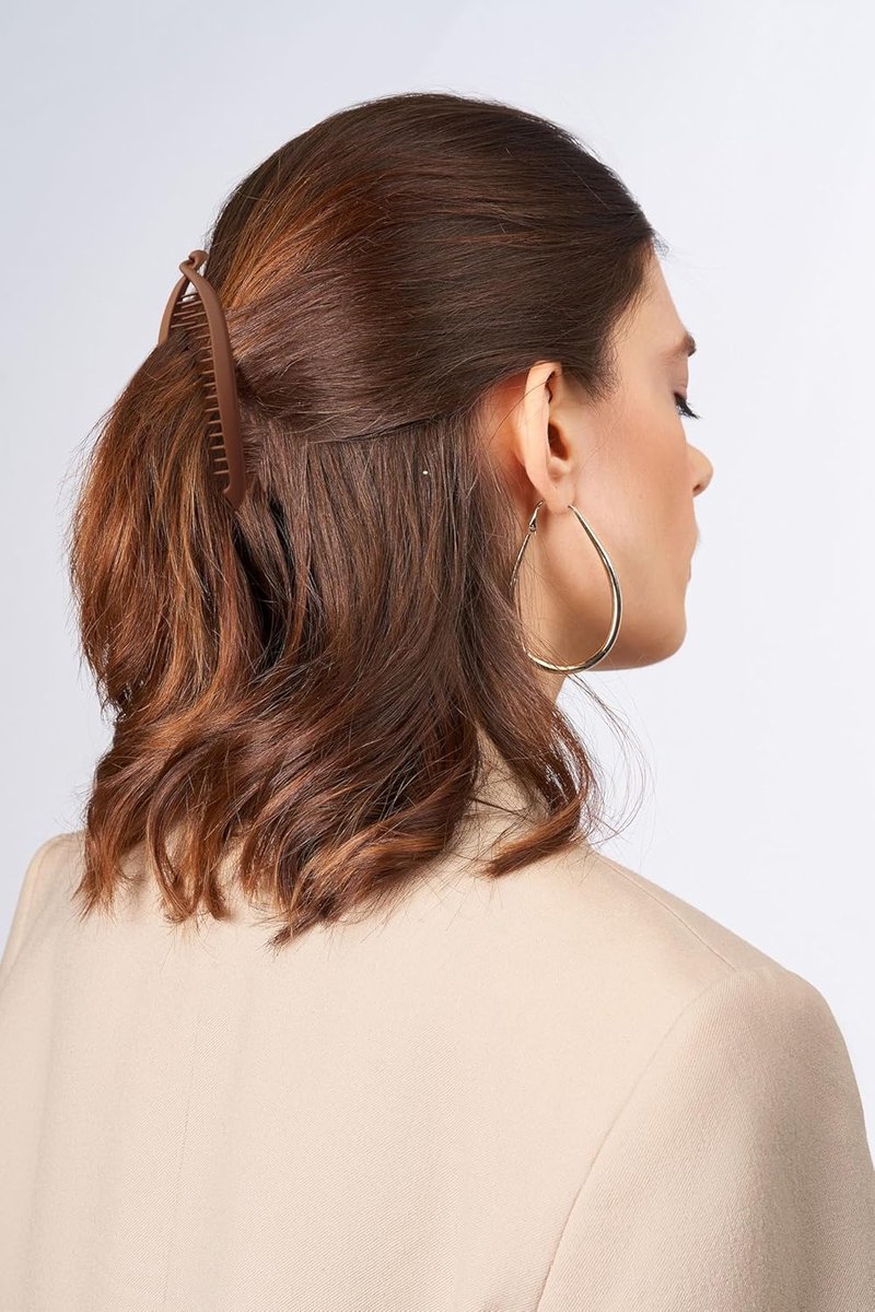 Banana Clips for Women - 2 Pcs Small Volumizing Hair Claw Clips | Retro Styling Accessories for Thin Hair