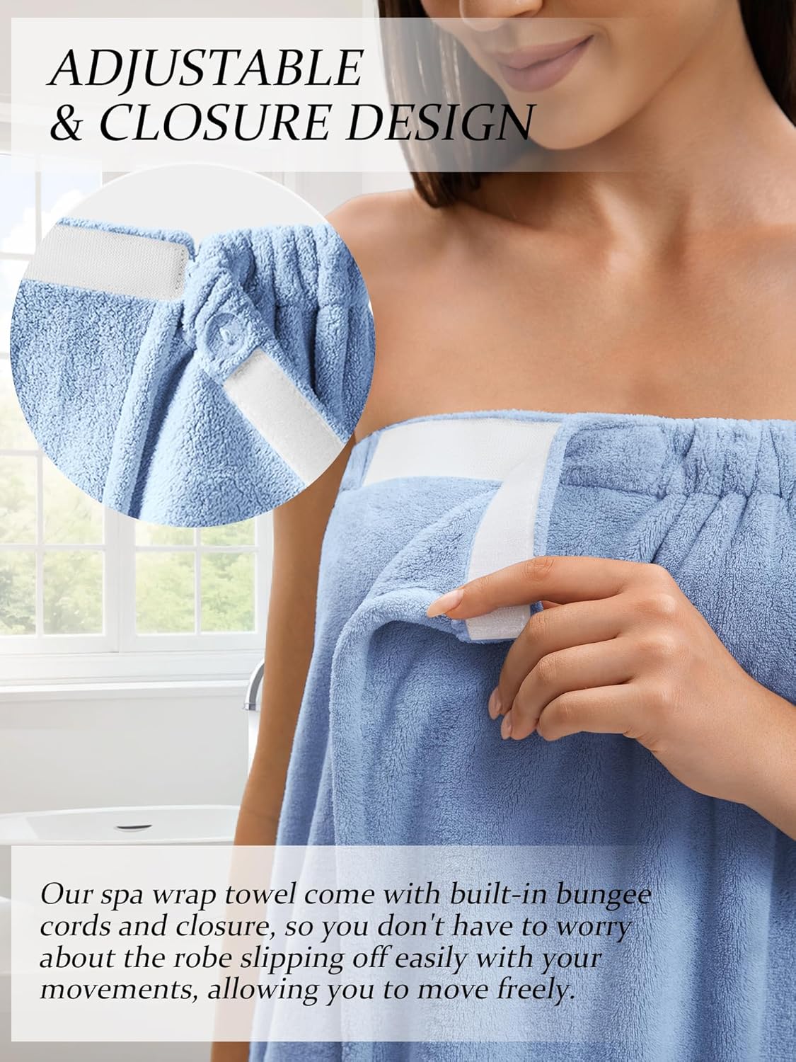 Towel Wrap for Women - Plush Bath Robe with Pockets | Spa & Sauna Use