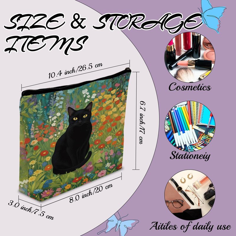 HBOPAN Cat Gifts for Women Makeup Bag, Cats Themed Lady Gift, Gifts for Girls Who Love Cats,Stuff for Teens Girls Daughter Birthday Decorations women Cosmetic Bags (cat8)