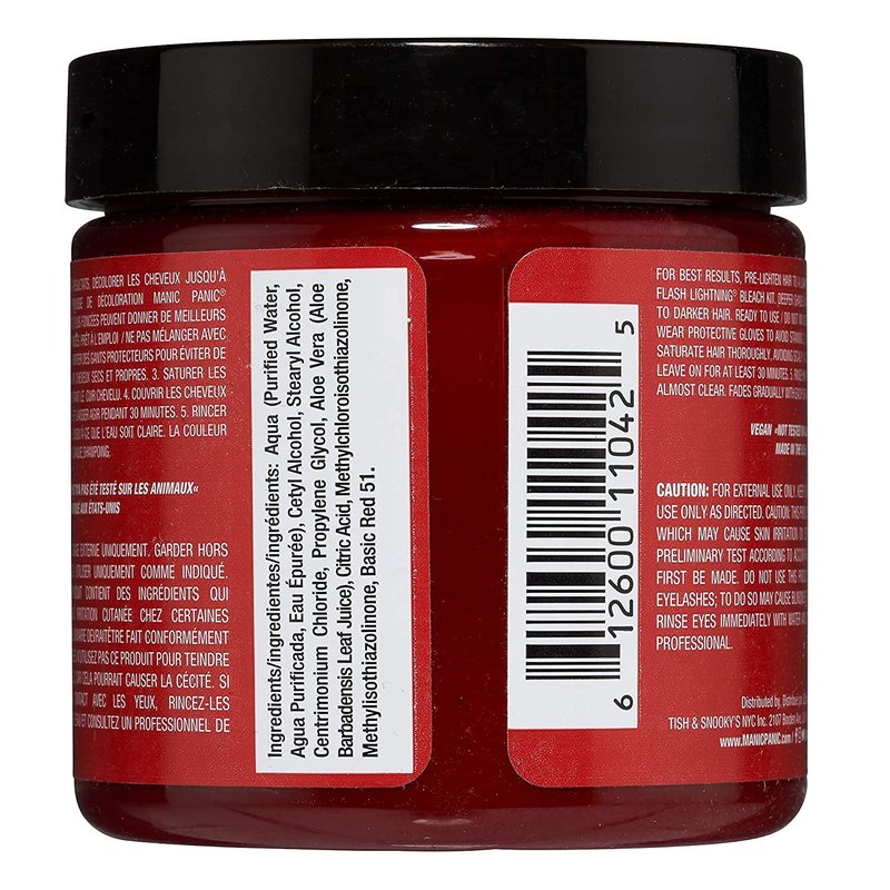 MANIC PANIC Classic Vampire's Kiss Semi Permanent Hair Color - Medium Red Hair Dye for Women & Men That Lasts 4-6 Weeks - Vegan, Ammonia & Cruelty-Free - Create & Mix Custom Shades (4oz / 2pk)