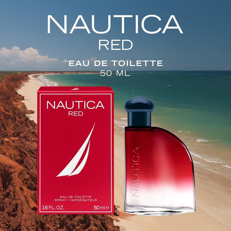 Nautica Red Eau de Toilette for Men - Aromatic Fougere Fragrance with Black Pepper & Lavender | 1.6oz