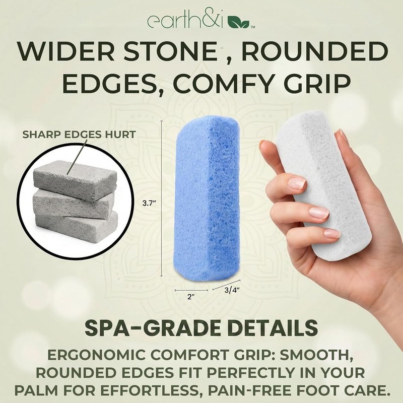 Pumice Stone for Feet - 2-Pack Coarse & Fine Dual-Grit Callus Remover | Heel Exfoliator for Baby-Soft Skin