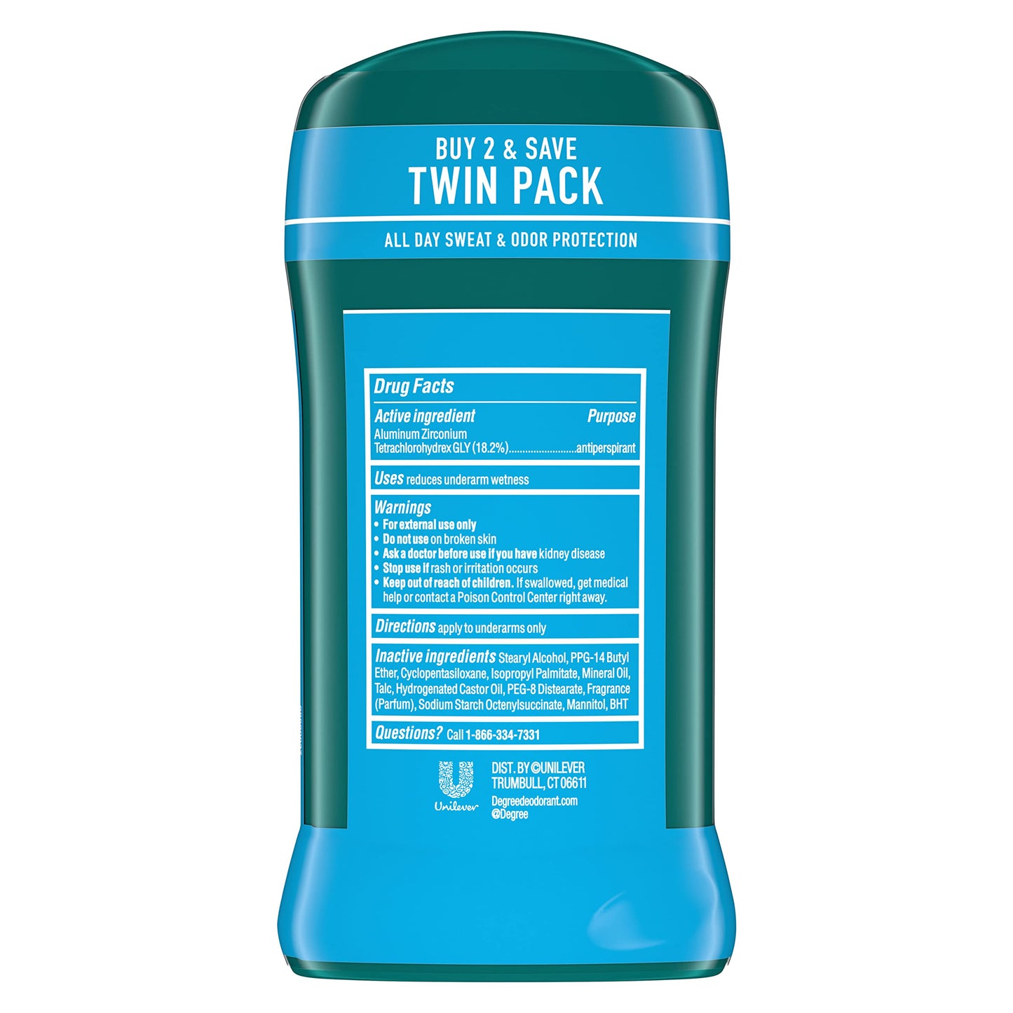 Degree Men Original Antiperspirant Deodorant 48-Hour Sweat & Odor Protection Cool Rush Antiperspirant For Men 2.7 oz Twin Pack (Pack of 5)