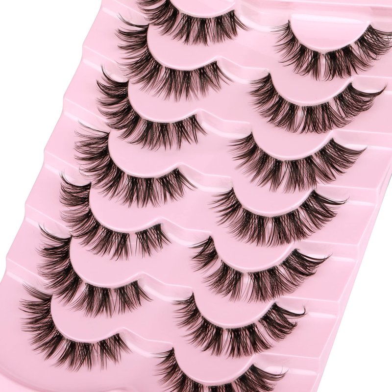 Cluster Lashes 56 Wisps DIY Lashes Natural Look Cat Eye Clear Band Mink Lashes Pack 8-14mm Wispy 3D False Eyelashes by ALICE