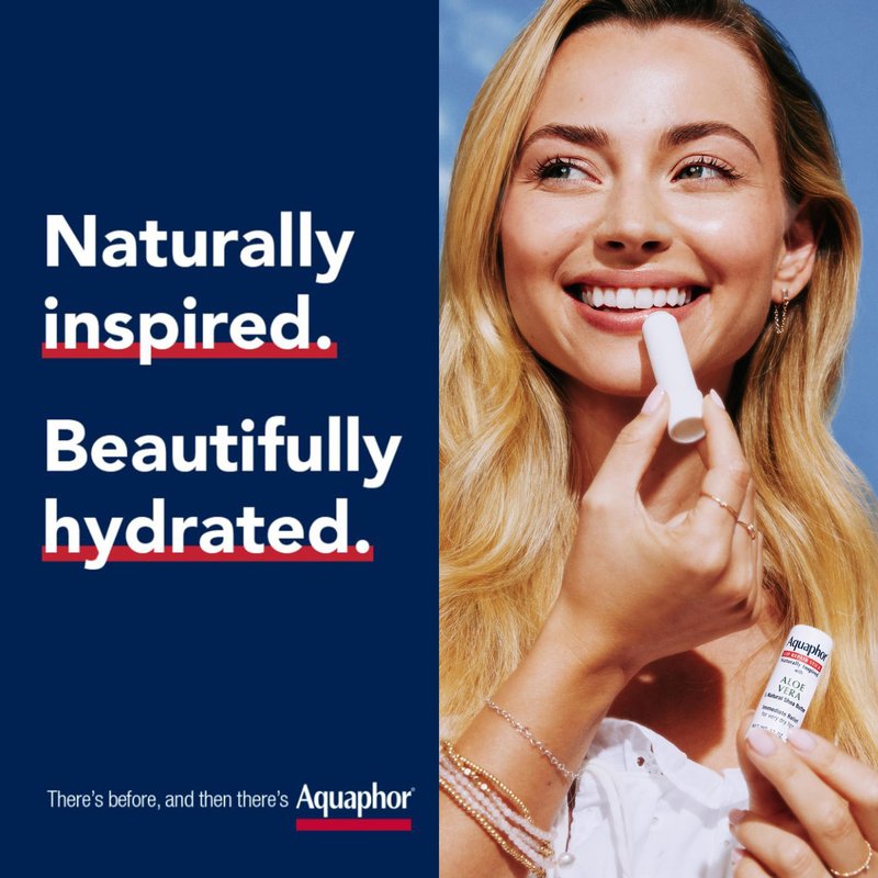 Aquaphor Naturally Inspired Lip Repair Stick Four (4) Pack with Shea Butter, Lip Balm Set, Coconut Oil, Two (2) 0.17 Oz + Two (2) Aloe Vera, 0.17 Oz