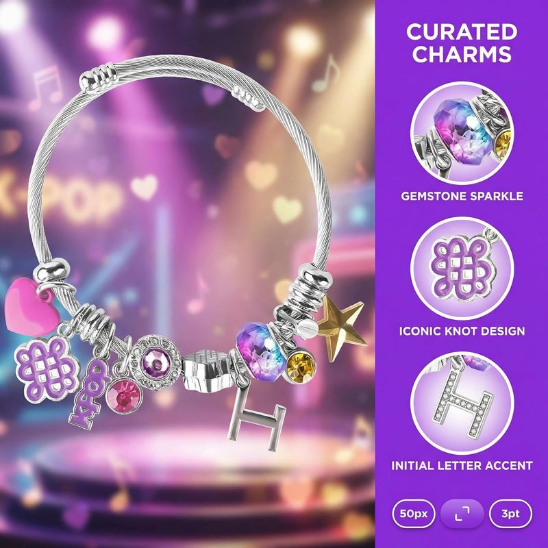 Skiennix Kpop Bracelets - Adjustable Star Bracelet in Stainless Steel | Perfect Gift for Fans