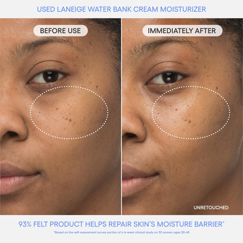 LANEIGE Water Bank Cream & Refill Duo with Keychain Pouch | Laneige Blue Hyaluronic Acid Cream Moisturizer | Hydration & Skin Barrier Care with Refillable Packaging