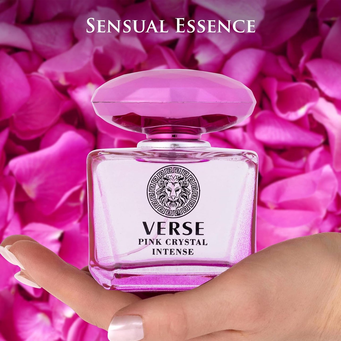 Verse Pink Crystal Intense for Women - Fruity Floral Perfume 3.4 fl Oz | Amber & Musk Notes in Elegant Bottle