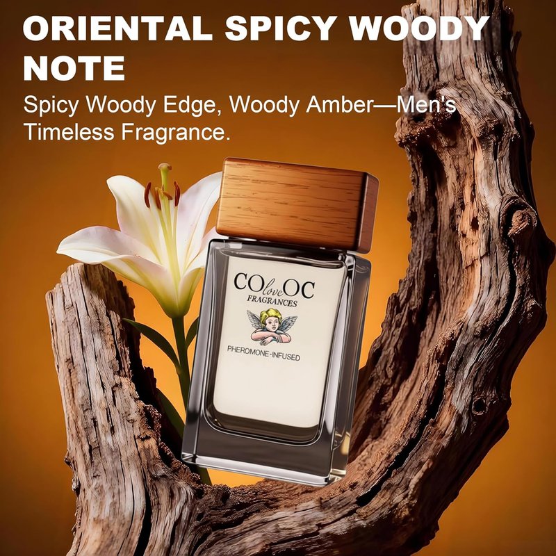 Pheromone Infused Cologne for Men - Spicy Woody Amber & Cinnamon Fragrance | Long-Lasting Men's Perfume