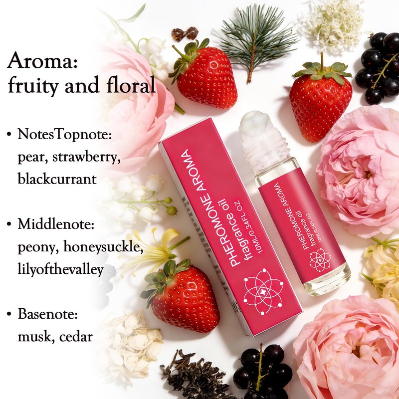 Halonly Pheromones Perfumes for Women, Long Lasting Roll On Oil Fragrance for Date Night, Fruity and Floral Daily Allure & Sensual Gift, Travel Perfume Day to Night Wear for Women - 0.34 fl.oz (10mL)