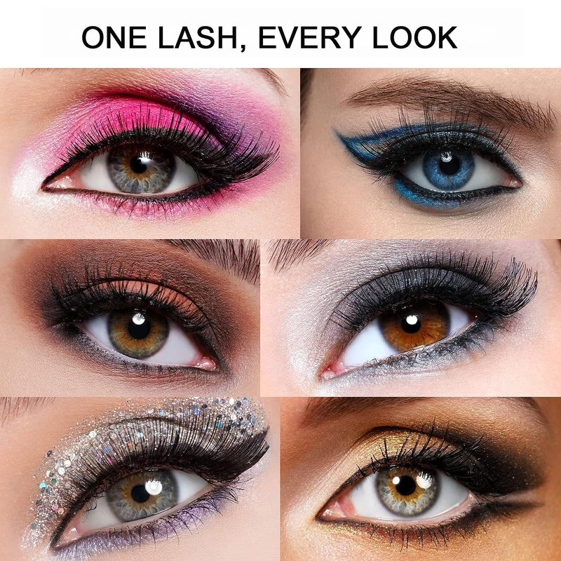 Magnetic Eyelashes with Applicator, 4-Pairs Natural Look Reusable False Lashes for Effortless Wearing, No Glue Needed & Comfortable All-Day Wear