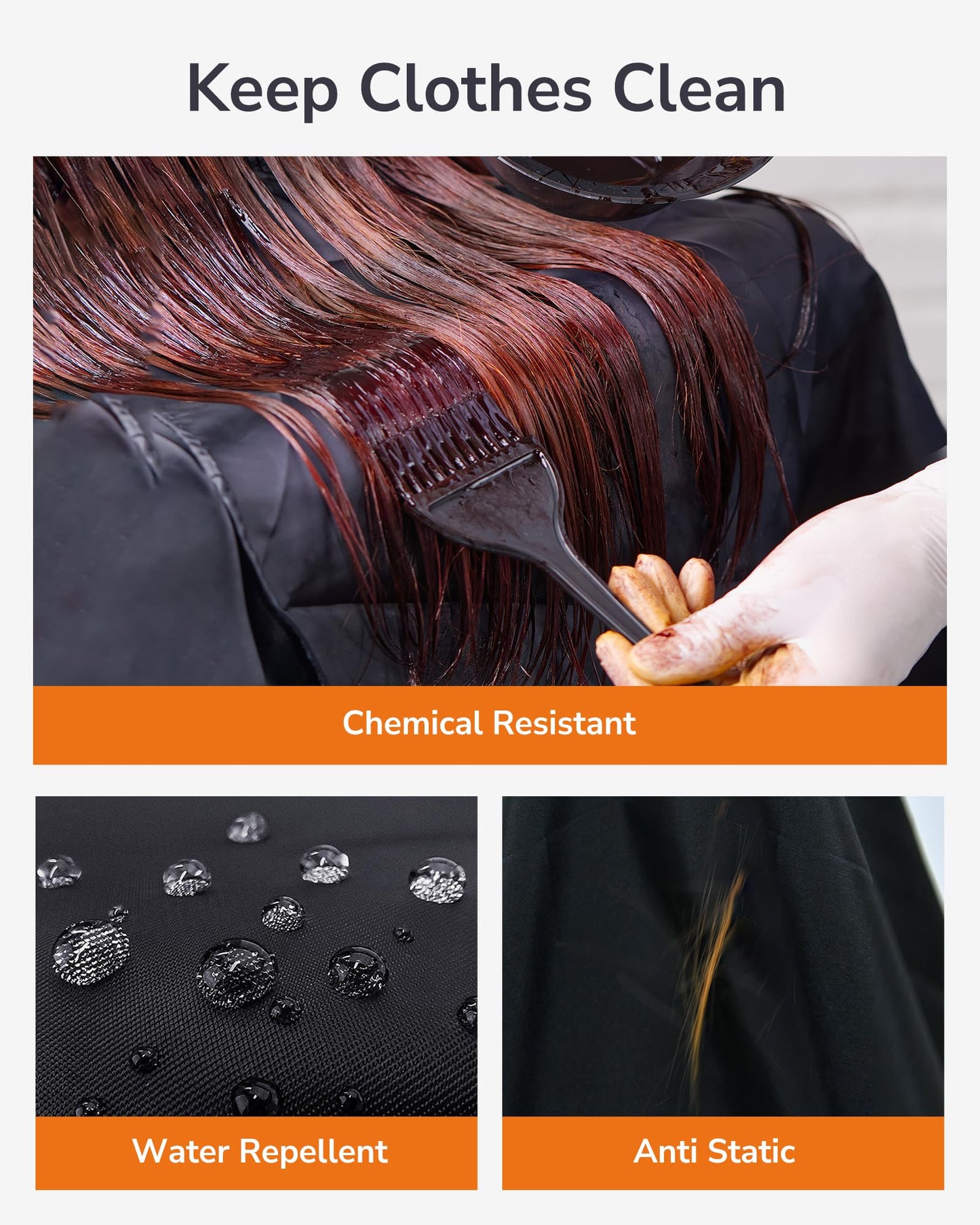ULG Professional Hair Cutting Cape with Neck Duster Brush Waterproof Extra Large Size Salon Barber Cape Haircut Cape for Men Women and Kids, 57”×72” Full Body Coverage, Black