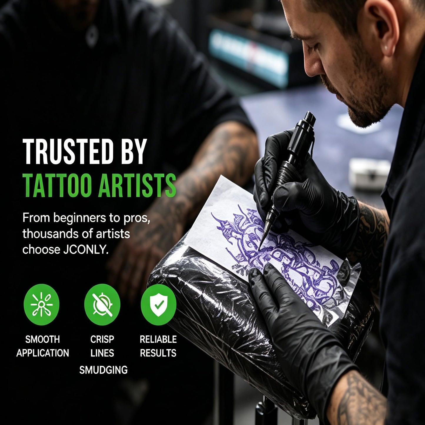 Jconly Tattoo Transfer Paper, 50 Sheets Stencil Transfer Paper for Tattooing, A4 Size Thermal Stencil Paper for Tattoo Beginners Artists Tattoo Supplies