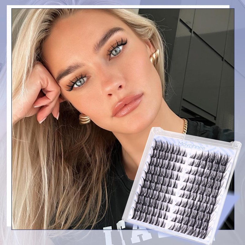 Manga Lash Clusters Spiky Cluster Eyelash Extensions Cat Eye Anime Individual Lashes Natural Lash Extension Clusters Wispy Eyelash Clusters 120 Pcs CD-Curly Cluster Lashes by Mavphnee