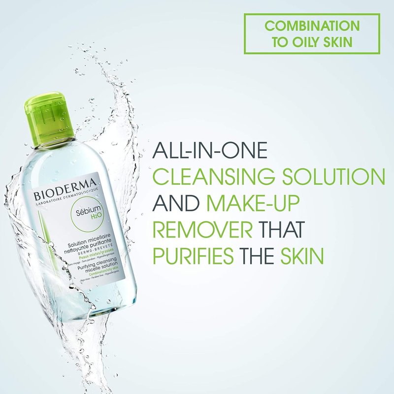 Bioderma Sébium H2O Micellar Water - Facial Cleanser & Makeup Remover for Oily Skin | 500ml