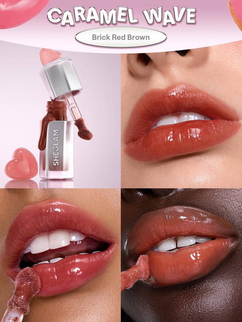 SHEGLAM Glass Lock Air Gloss High Shine Finish Moisturizing Lip Gloss-Caramel Wave