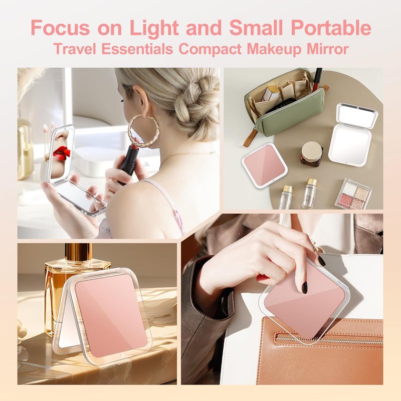 MIYADIVA Compact Mirror - 30X Magnifying Travel Makeup Mirror with Precision Tweezers | Perfect Gift for Girls