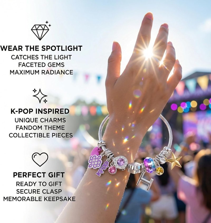 Skiennix Kpop Bracelets - Adjustable Star Bracelet in Stainless Steel | Perfect Gift for Fans