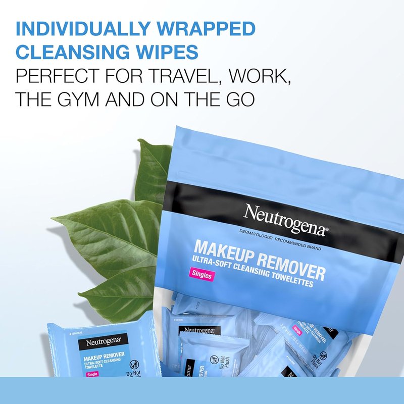 Neutrogena Makeup Remover Wipes - Alcohol-Free Cleansing Towelettes | 20 Count for Easy Makeup Removal
