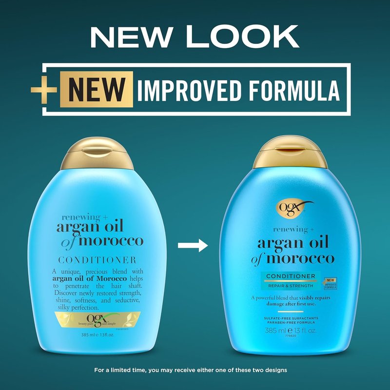 OGX Renewing Argan Oil of Morocco Conditioner - Strengthen & Repair Dry Hair | Paraben-Free, 13 fl. oz (Pack of 2)