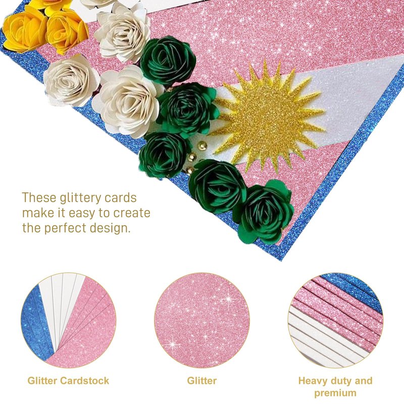 2026 Graduation Cap Decorations kit Graduation Cap Topper Blank, 12 Pcs Glitter Cardstock and 4 Pcs Gemstone Border Stickers for DIY Grad Cap Decorations