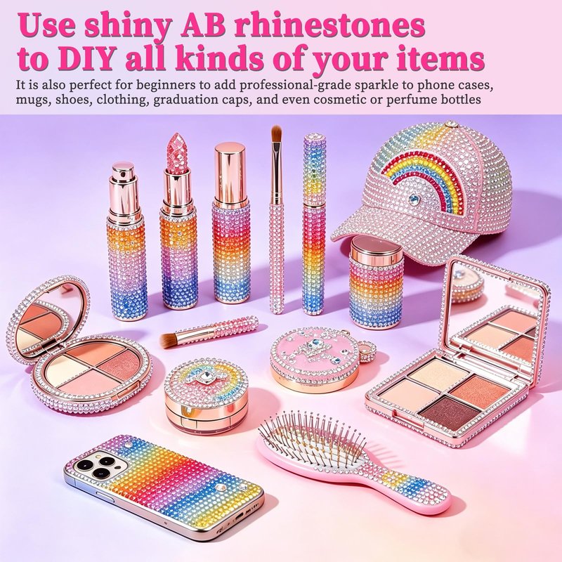 ESUOHYM Bedazzling Kit 30000PCS Bedazzled Kits 24 Colors 3MM Jelly Resin AB Flatback Rhinestones for Bedazzling Gems with 3PCS B7000 Glue Tools for Badazzle DIY Nail Art Gifts