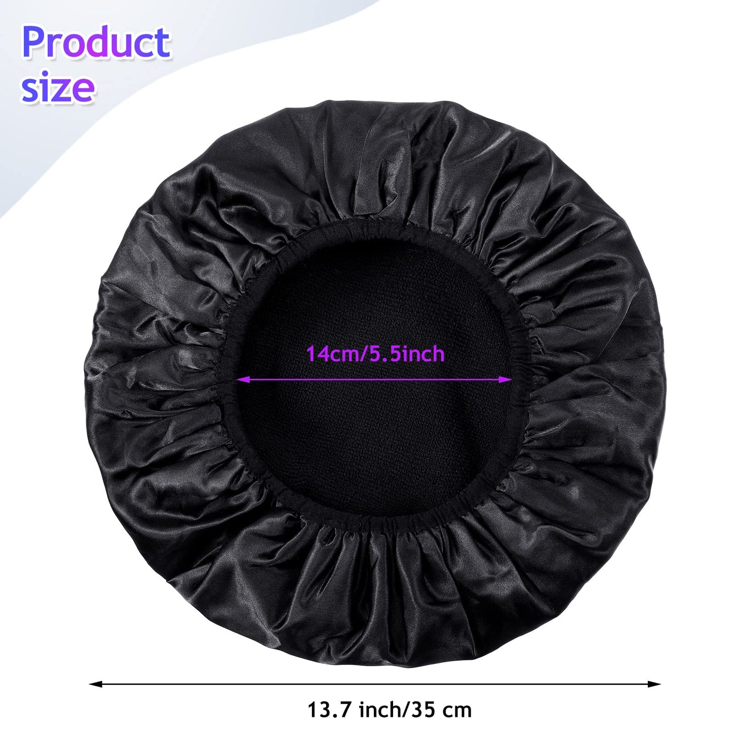 Geyoga 2 Pcs Shower Cap Terry Lined Shower Cap for Women Large Triple Layer Bath Hat with Microfiber Dry Hair Function Breathable Bath Hat Reusable Waterproof for Long Hair(Vintage Pattern)