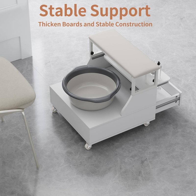Regine Switzerland Portable Pedicure Stool - Adjustable 2-Level Height for Salon & Spa Use