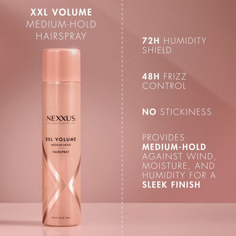 Nexxus Styling Spray XXL Finish Volume Medium Hold Hairspray Powered by STYLEPROTECT Technology 10 oz
