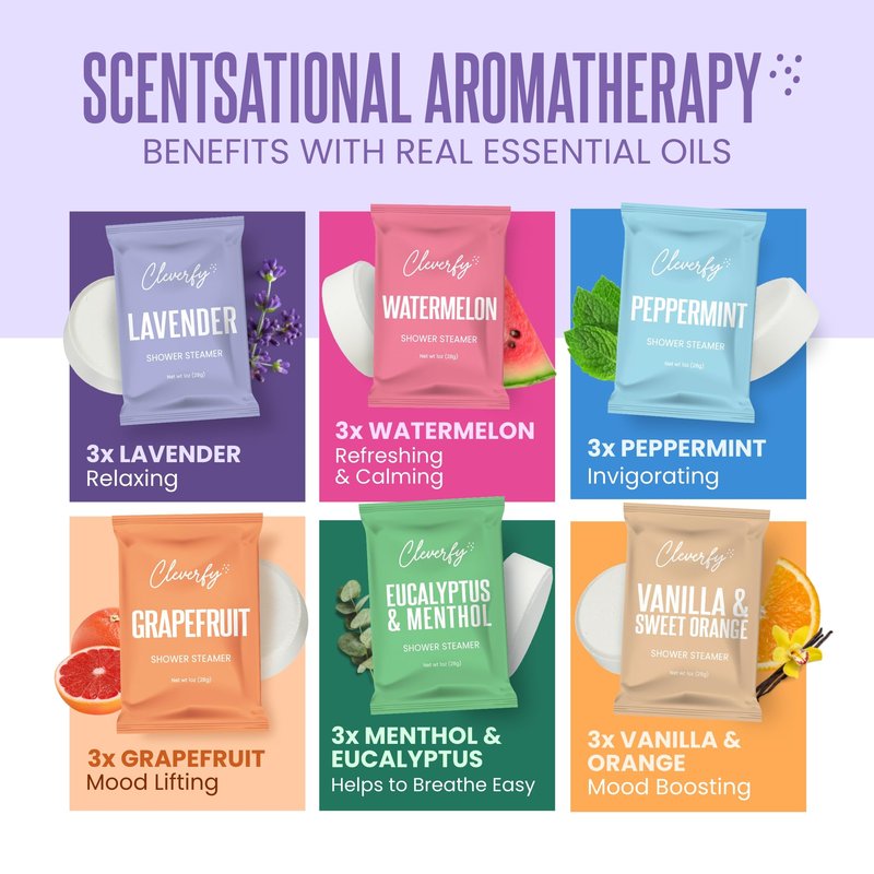 Cleverfy Shower Steamers Aromatherapy - Birthday Gifts for Women, Mom, Wife, Grandma, Her, Best Friend, Daughter, Sister, Teens & Girlfriend - 18 Tablets