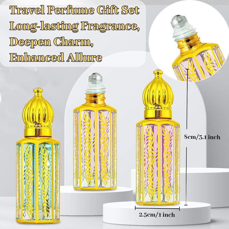 MR.A 3Pack Arabian Perfume for Women, Arabic Long Lasting Roll On Parfum Oils Gift Set, Luxury Arab Parfume Oil for Women Travel Mini Size, Eau de Parfum Parfume, Arabe Roller ball Pheromone Perfume