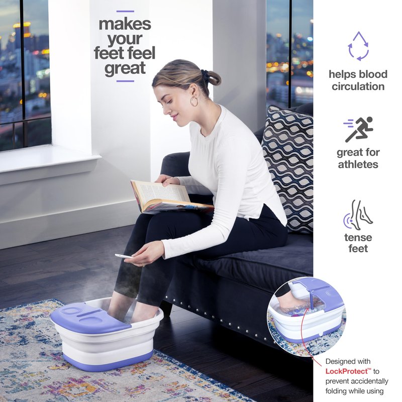 Medical king Foot Spa with Heat and Massage and Jets Includes A Remote Control A Pumice Stone Collapsible Foot Spa Massager with Heat and Massage Bubbles and Vibration