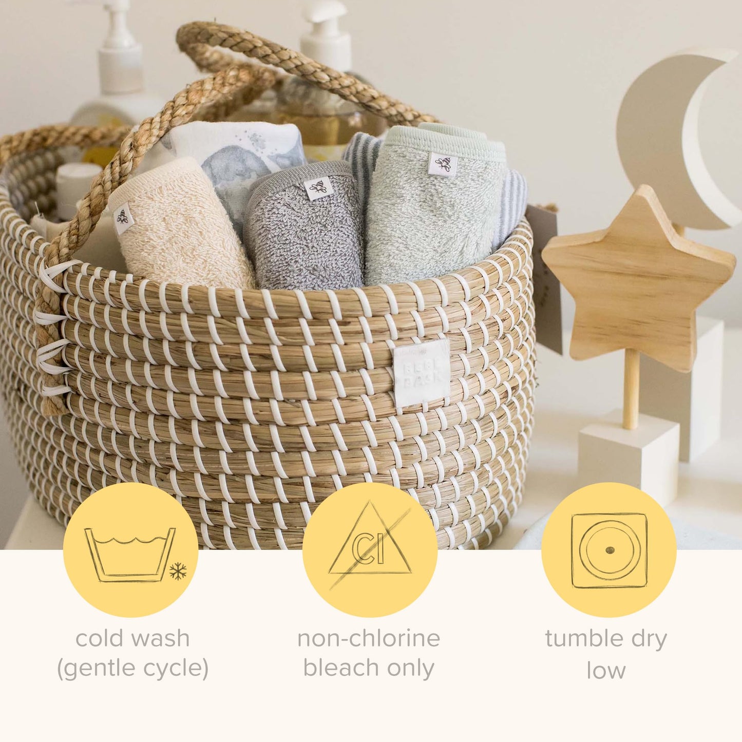 Burt's Bees Baby Washcloths for Infants, 100% Organic Cotton, Soft and Absorbent Knit Terry Face Towel, 9 x 9 in, 3-Pack