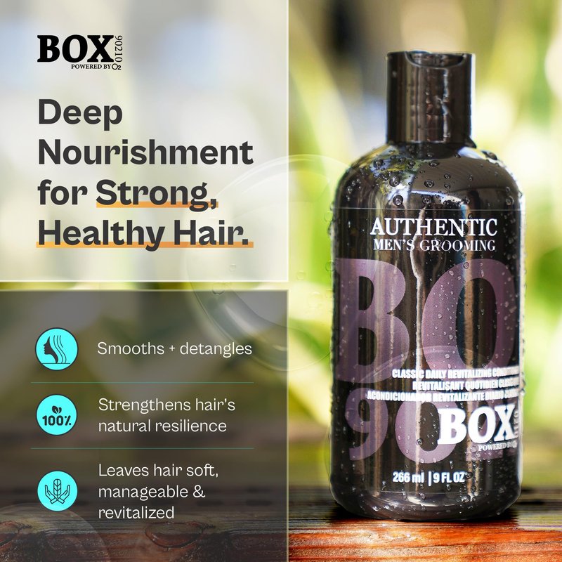 Classic Daily Revitalizing Conditioner – Men’s Hydrating Tea Tree Conditioner for Smooth, Strong, Tangle-Free Hair & Daily Scalp Care, Lightweight Nourishing Formula 266 mL, 9 oz, by BOX90210