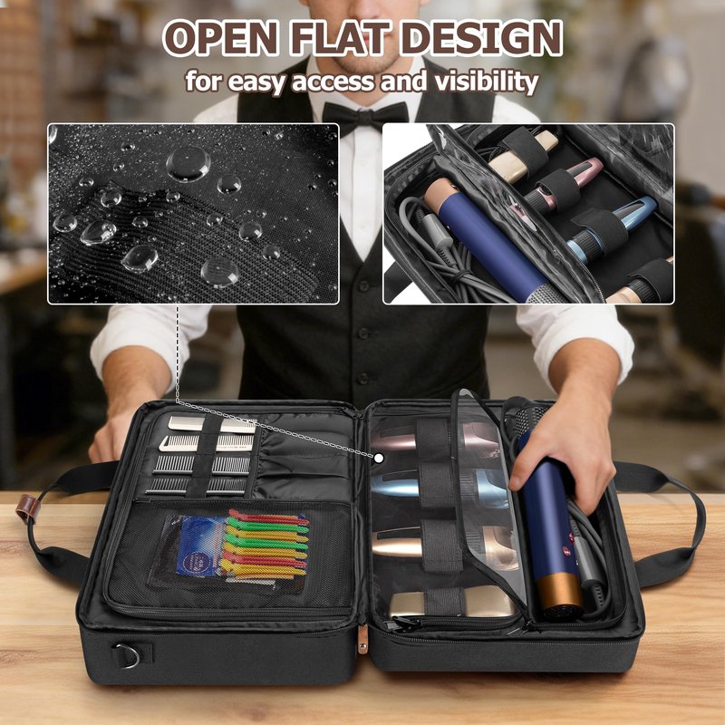 BAFASO Large Capacity Barber Carrying Case, Barber Briefcase for Clippers and Supplies (Bag Only), Black