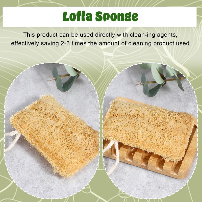 Elegaperma 3Pcs Natural Loofa, 100% Real Natural Loofah Sponges Set, Loofah Sponge for Dishwashing, Luffa Sponges