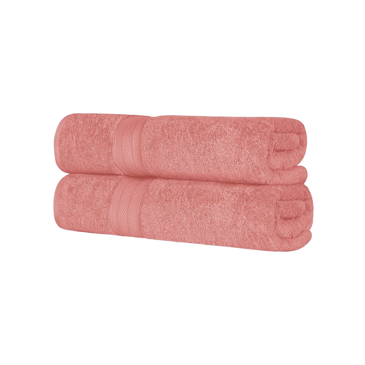 Superior Long Staple 100% Combed Cotton 700GSM 2-Piece Solid Bath Sheet Set for Bathroom, Shower, Kitchen-Super Soft, Plush, Highly Absorbent, Assorted 2-Piece Bath Seets, Blush