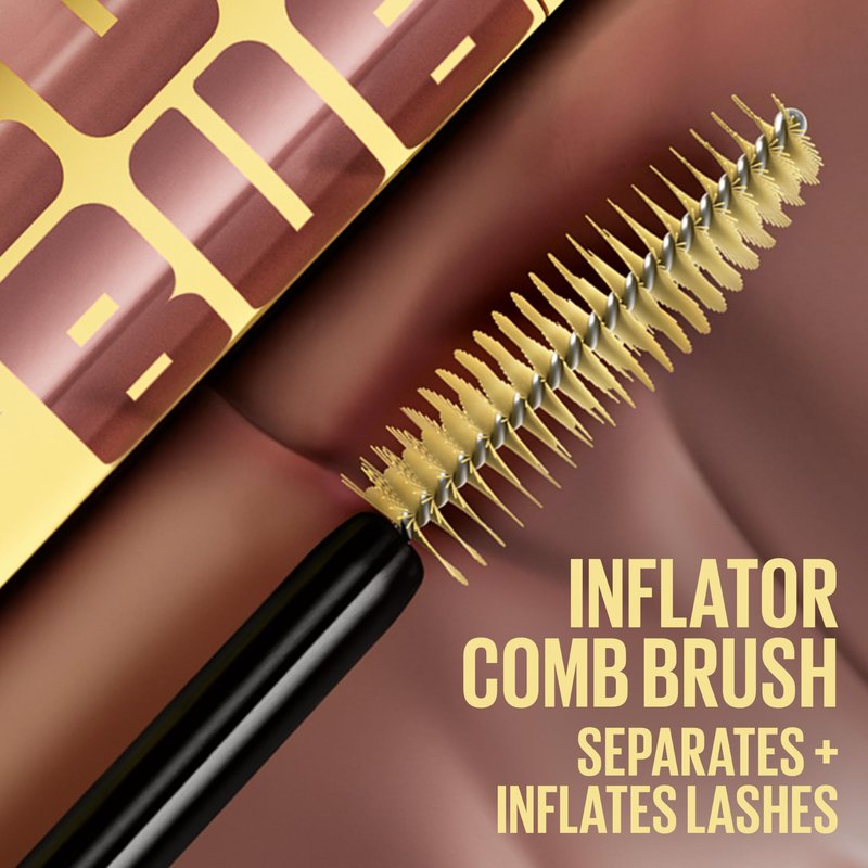Maybelline The Colossal Bubble Waterproof Mascara, Buildable Mascara Volume and Length Formula for Bold, Separated Lashes, Very Black, 1 Count