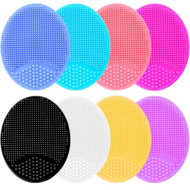 Face Scrubber, Silicone Face Scrubber, Soft Silicone Facial Cleansing Brush Face Exfoliator Blackhead Acne Pore Pad Cradle Cap Face Wash Brush for Deep Cleaning Skin Care 8 Pack