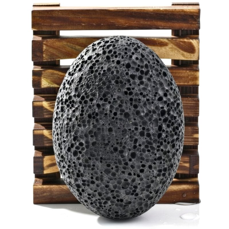 Evolatree Natural Volcanic Pumice Stone for Feet with Wooden Soap Tray – Eco-Conscious Gentle Callus Remover & Foot Scrubber for Smooth Skin, Designed in Canada for Mindful Foot Care Rituals